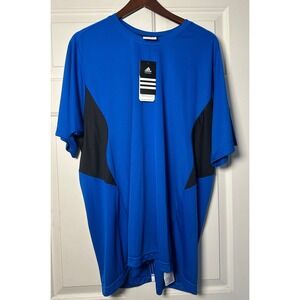 Adidas Mens Performance Essentials Training Shirt Blue Black XL NWT